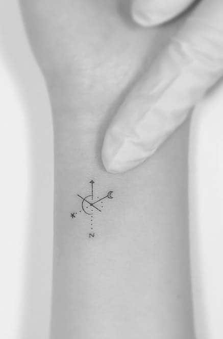 Compass Tattoo on Wrist