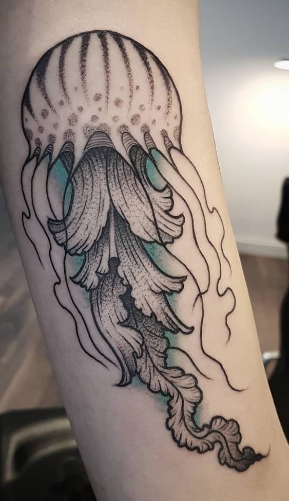 Dot-work Jellyfish Tattoo