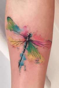 Dragonfly Watercolor Tattoo