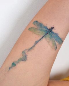 Dragonfly Watercolor Tattoo