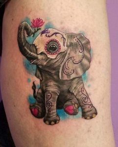 Elephant Sugar Skull Tattoo