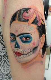 Frida Kahlo Sugar Skull Tattoo