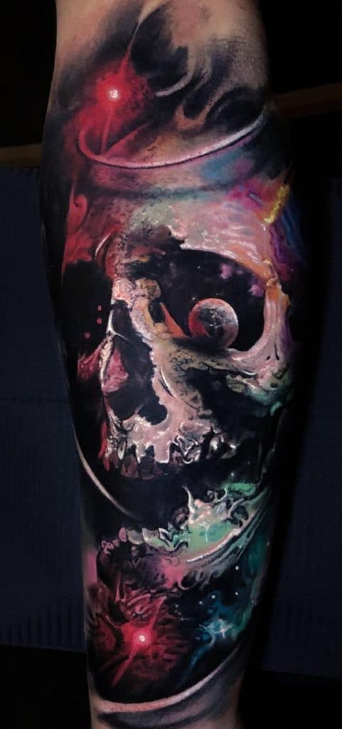 Galaxy Skull Tattoo