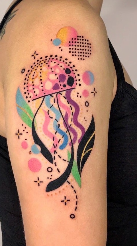 Geometric Jellyfish Tattoo