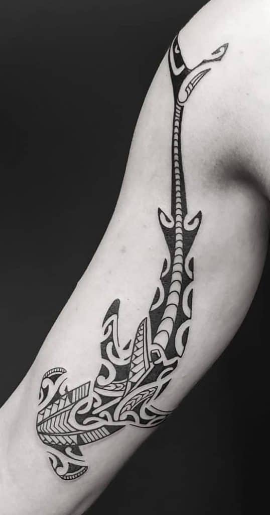 Tribal Hammerhead Shark Tattoo