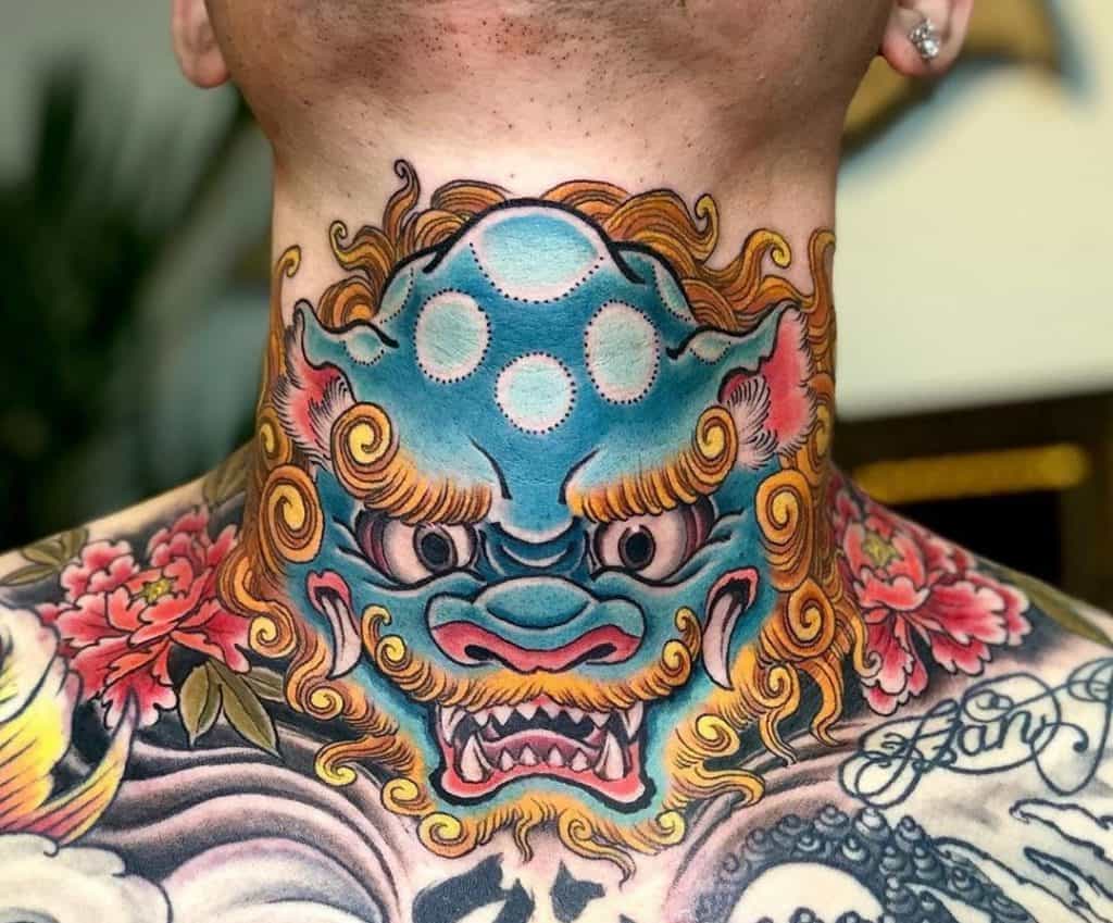 Japanese Tattoo on Neck