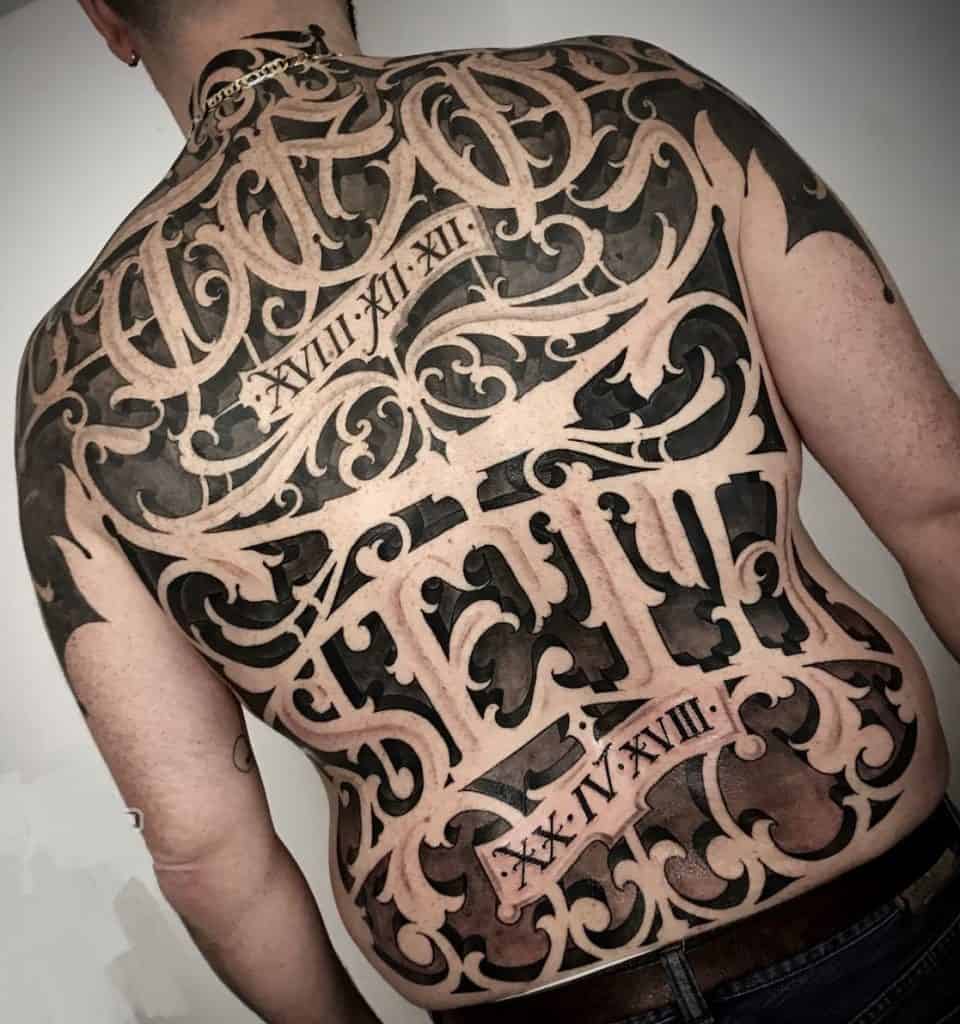 Lettering Tattoo on Back