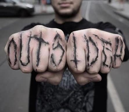 Lettering Tattoo on Fingers