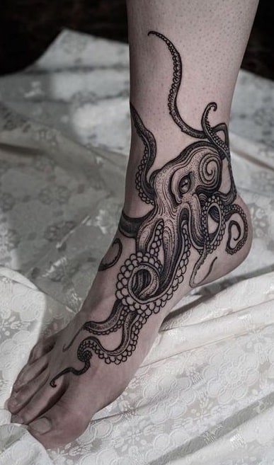 Octopus Tattoo on Foot
