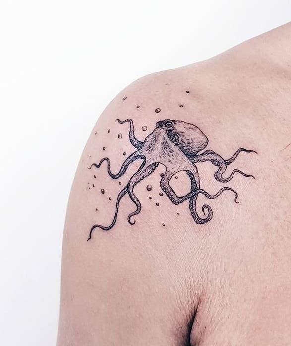 Octopus Tattoo on Shoulder