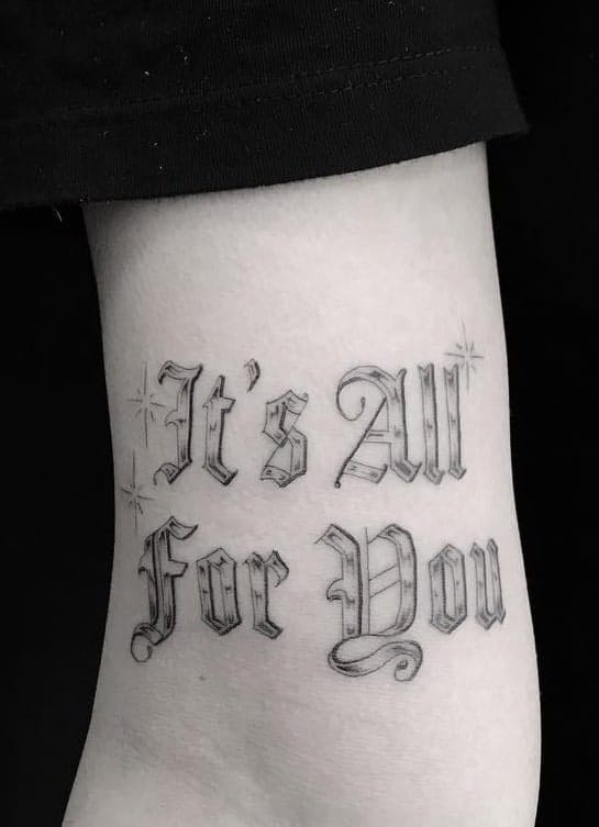 Old English Lettering Tattoo