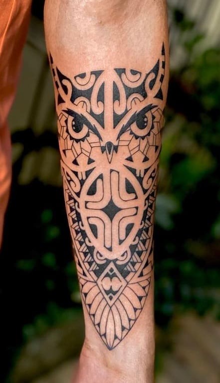 Tribal Owl Tattoo