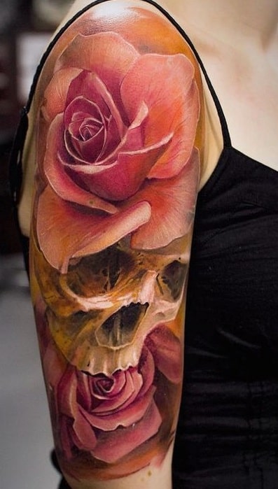 Rose and Skull Tattoo