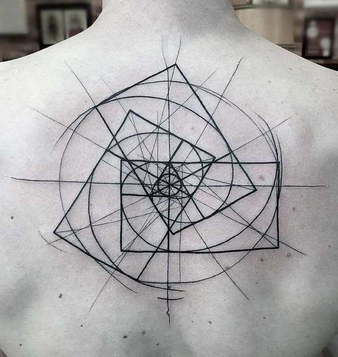 Sketchy Geometric Tattoo