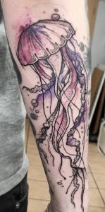 Sketchy Jellyfish Tattoo