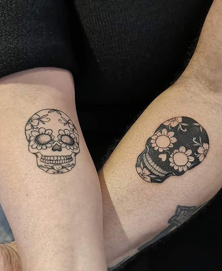 Small Sugar Skull Tattoo