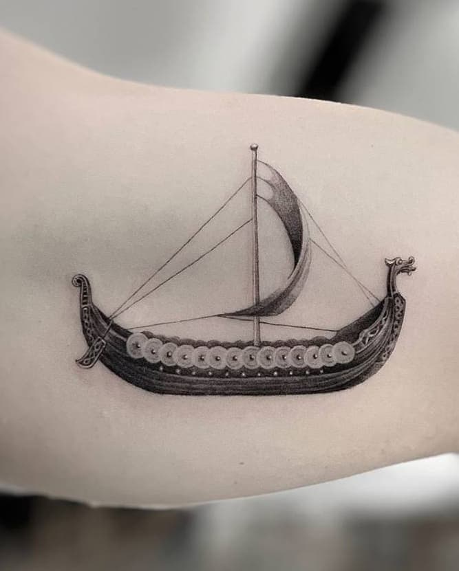Viking Ship Tattoo