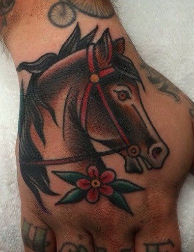 American Traditional Horse Tattoo