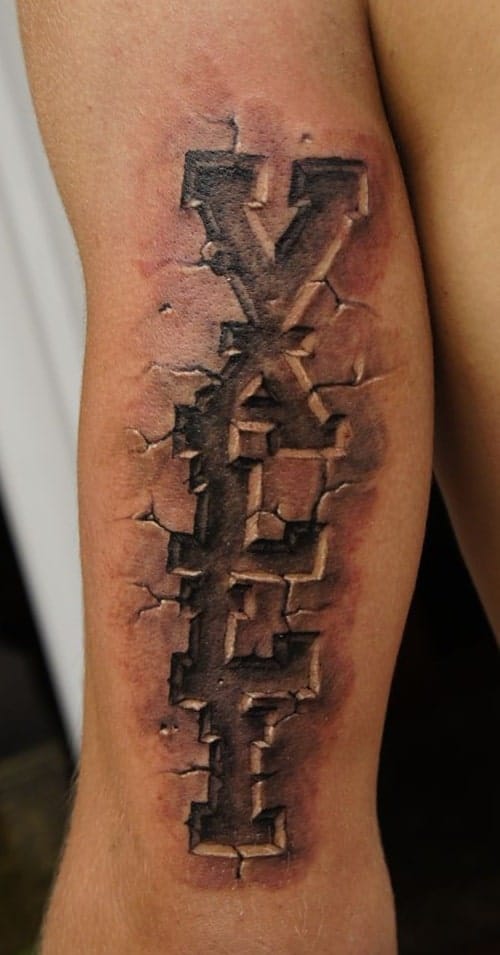 Stone Lettering Tattoo