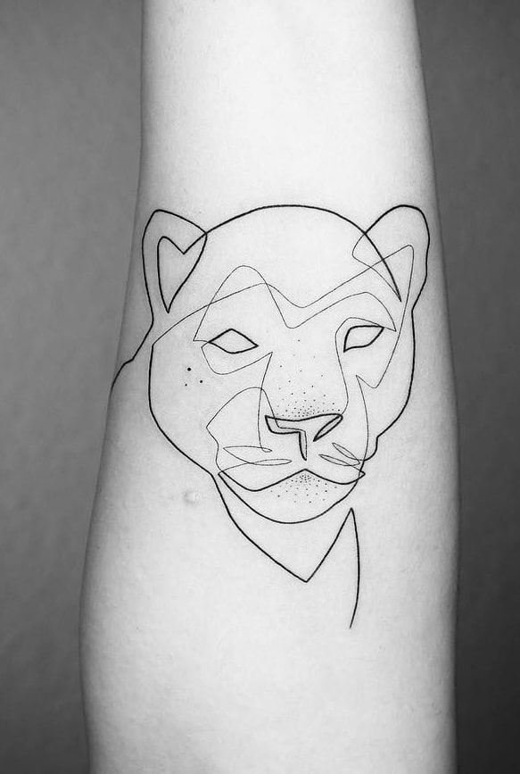 Minimalist Panther Tattoo
