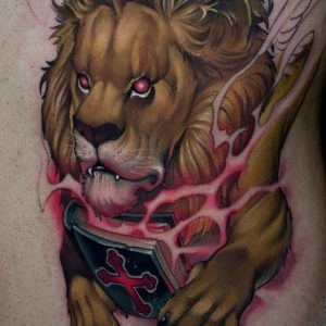 New School Lion Tattoo