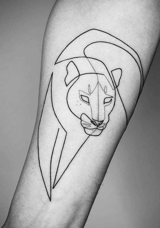One Line Panther Tattoo