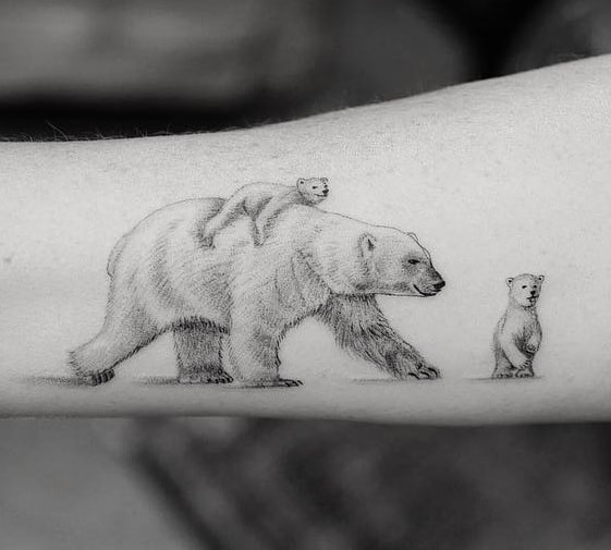 Polar Bear Family Tattoo
