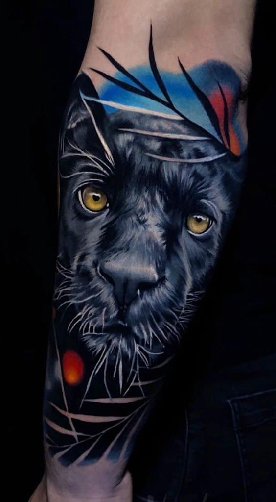 Realistic Panther Tattoo