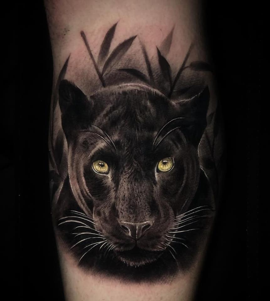Realistic Panther Tattoo