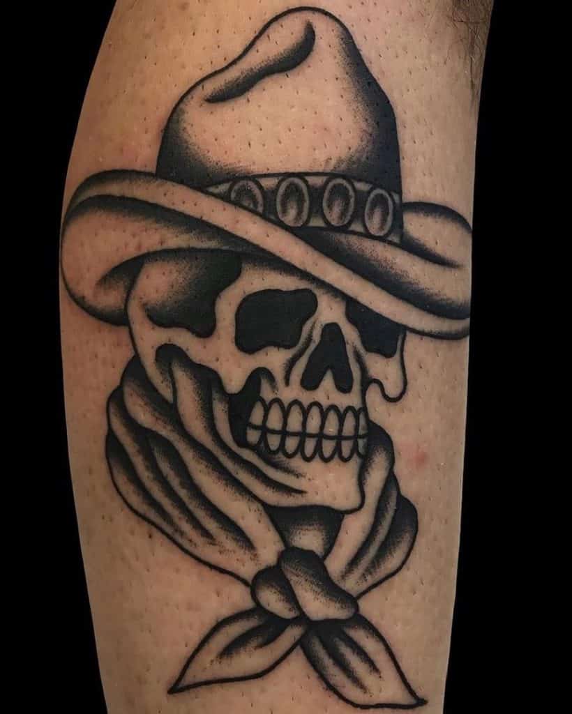 Outlaw Cowboy Skull Tattoos
