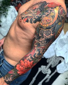 Japanese Samurai Skull Tattoo