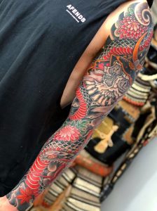 Japanese Skull and Snake Tattoo