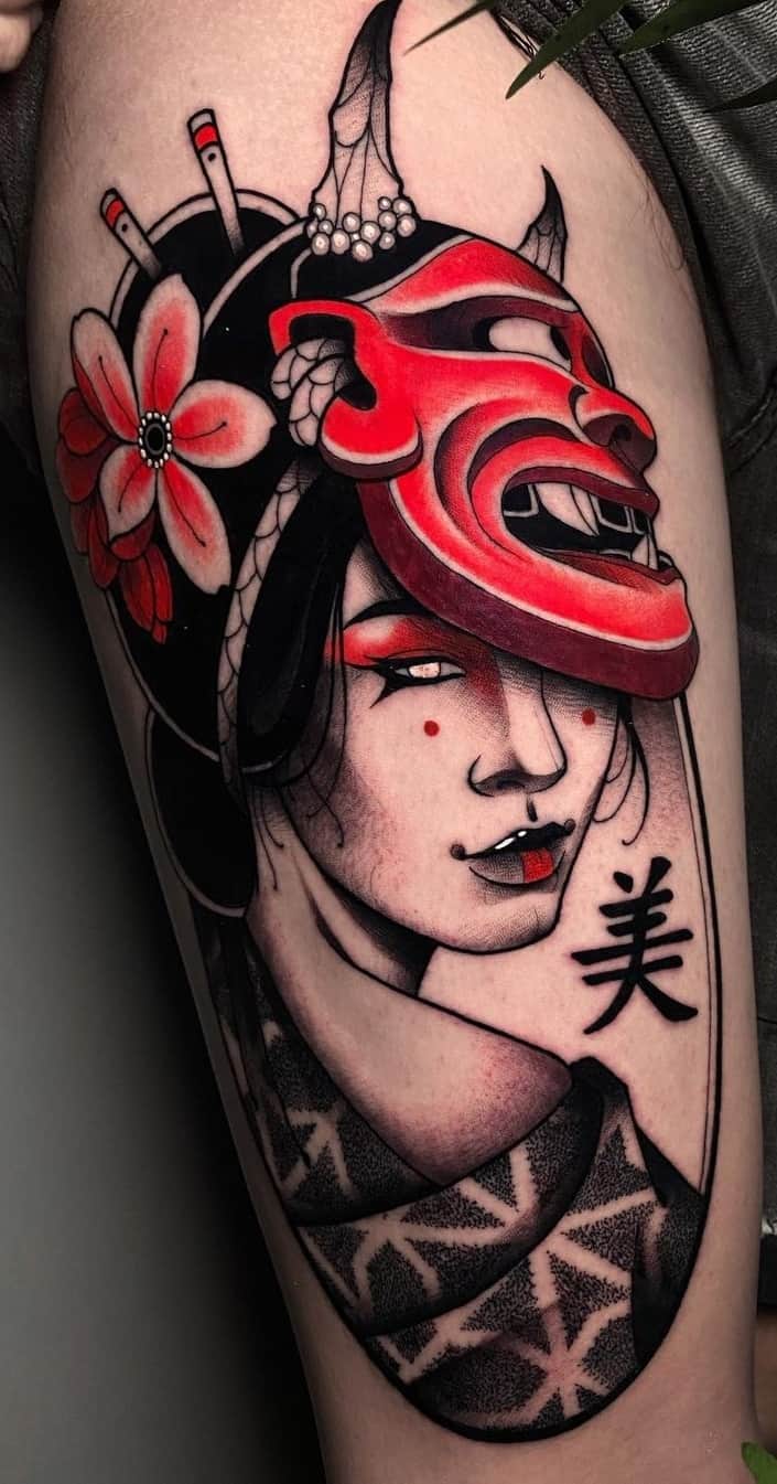 Geisha Hannya Mask Tattoo
