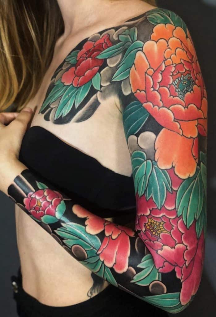 Japanese Flower Tattoo Sleeve