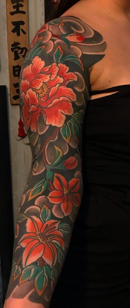 Japanese Flower Tattoo Sleeve