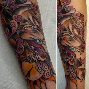 Japanese Wolf Tattoo