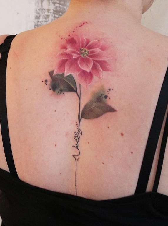 Watercolor Flower Tattoo with Words