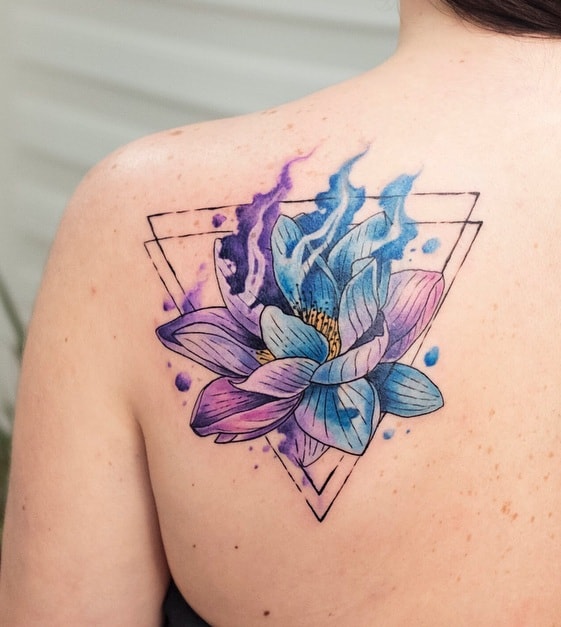 Watercolor Lotus Tattoo
