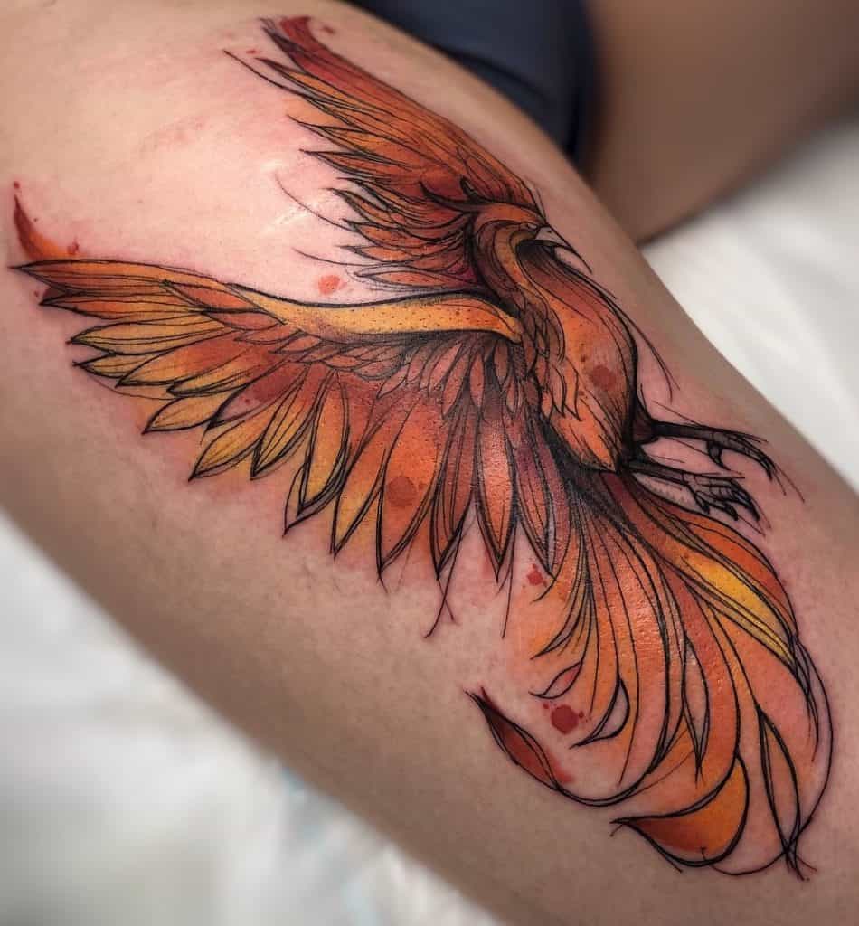 40+ Watercolor Phoenix Tattoo Ideas