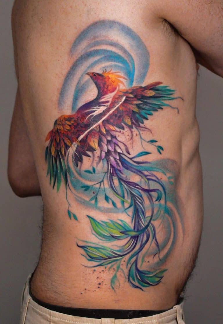 40+ Watercolor Phoenix Tattoo Ideas