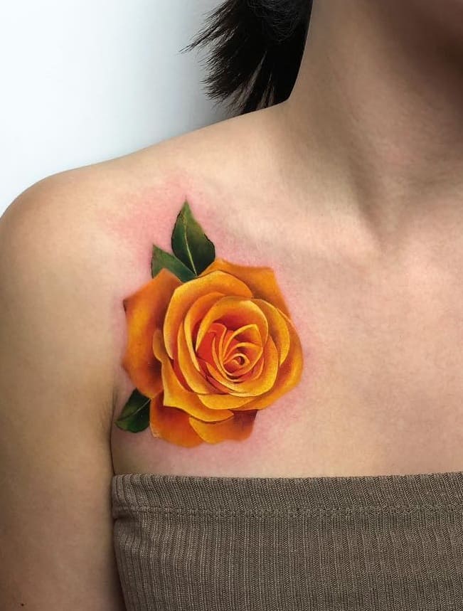 Yellow rose tattoo images