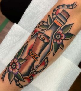 American Traditional Bottle Tattoo 