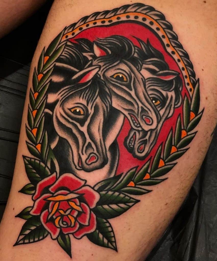 American Traditional Horse Tattoo