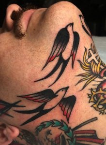 American Traditional Swallow Tattoo