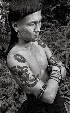 Dayak Warrior Tattooed