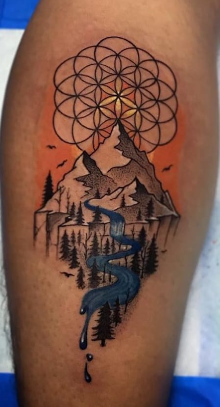 Flower of Life and Nature Tattoo 