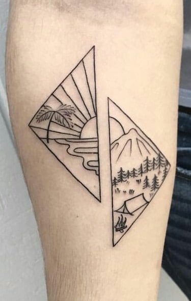 Geometric Nature Tattoo