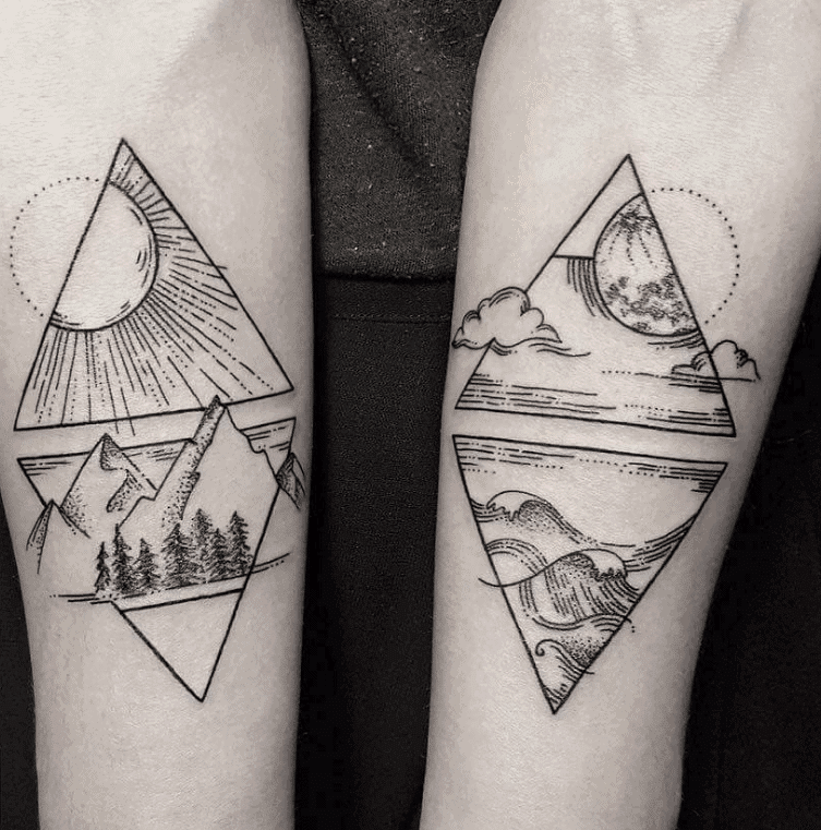 Geometric Nature Tattoo