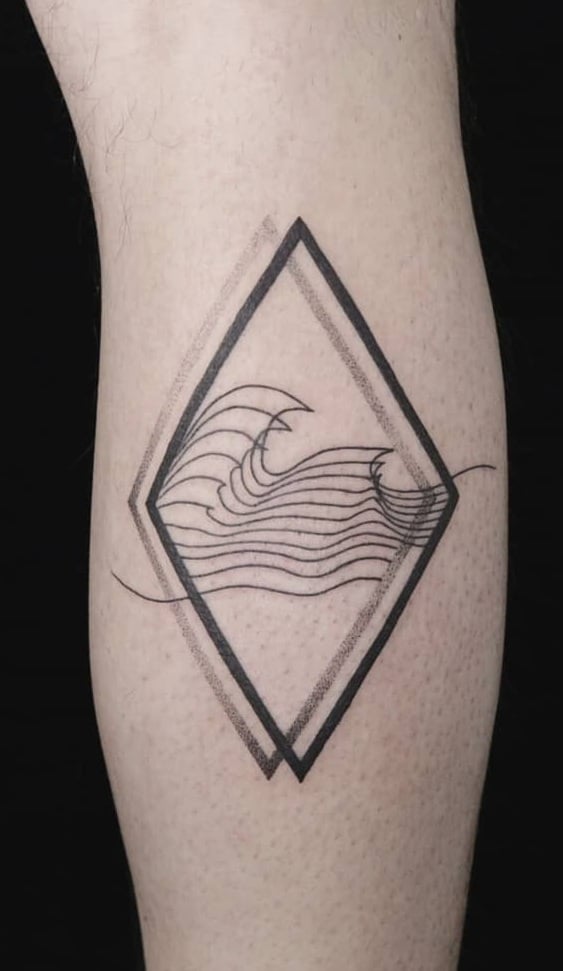 Geometric Wave Tattoo