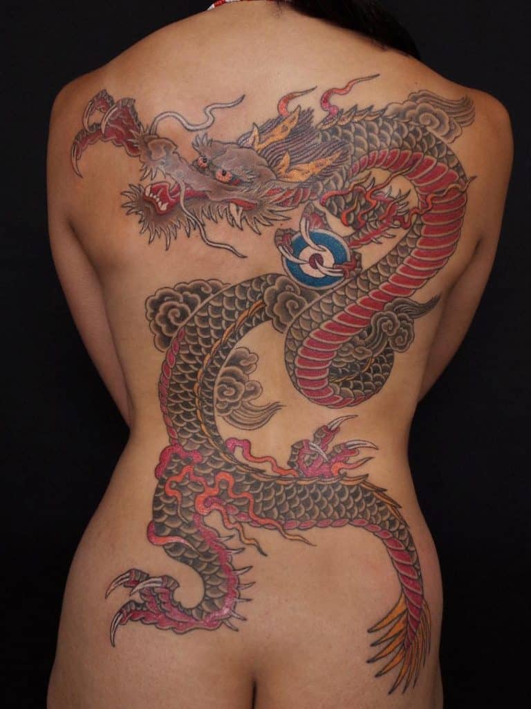 Japanese Dragon Back Tattoo